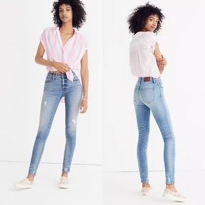 Madewell High Rise Skinny Destructed Hem Edition Size 23